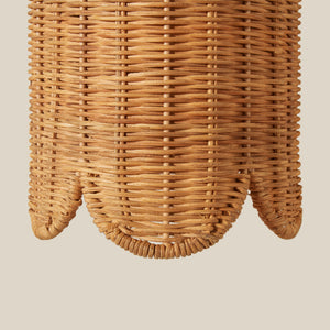 Woven rattan sconce on a beige background - Number 4