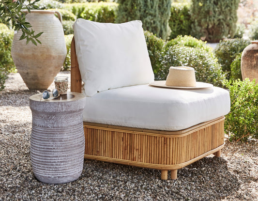 natura slipper chair in pearl outside - Image 2