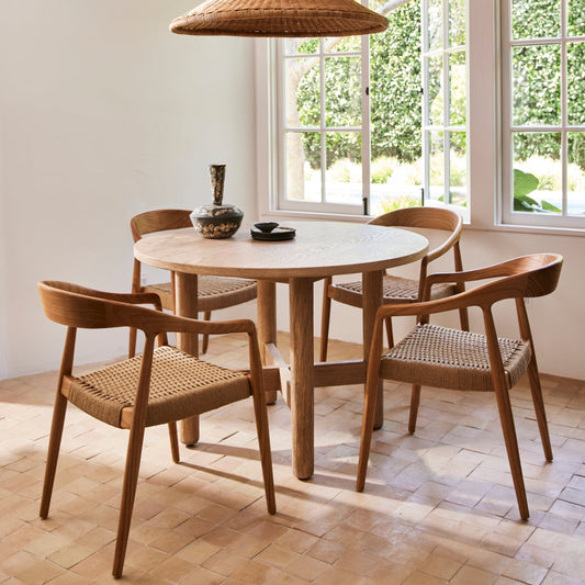 ingrid woven arm chairs around table - Image 2