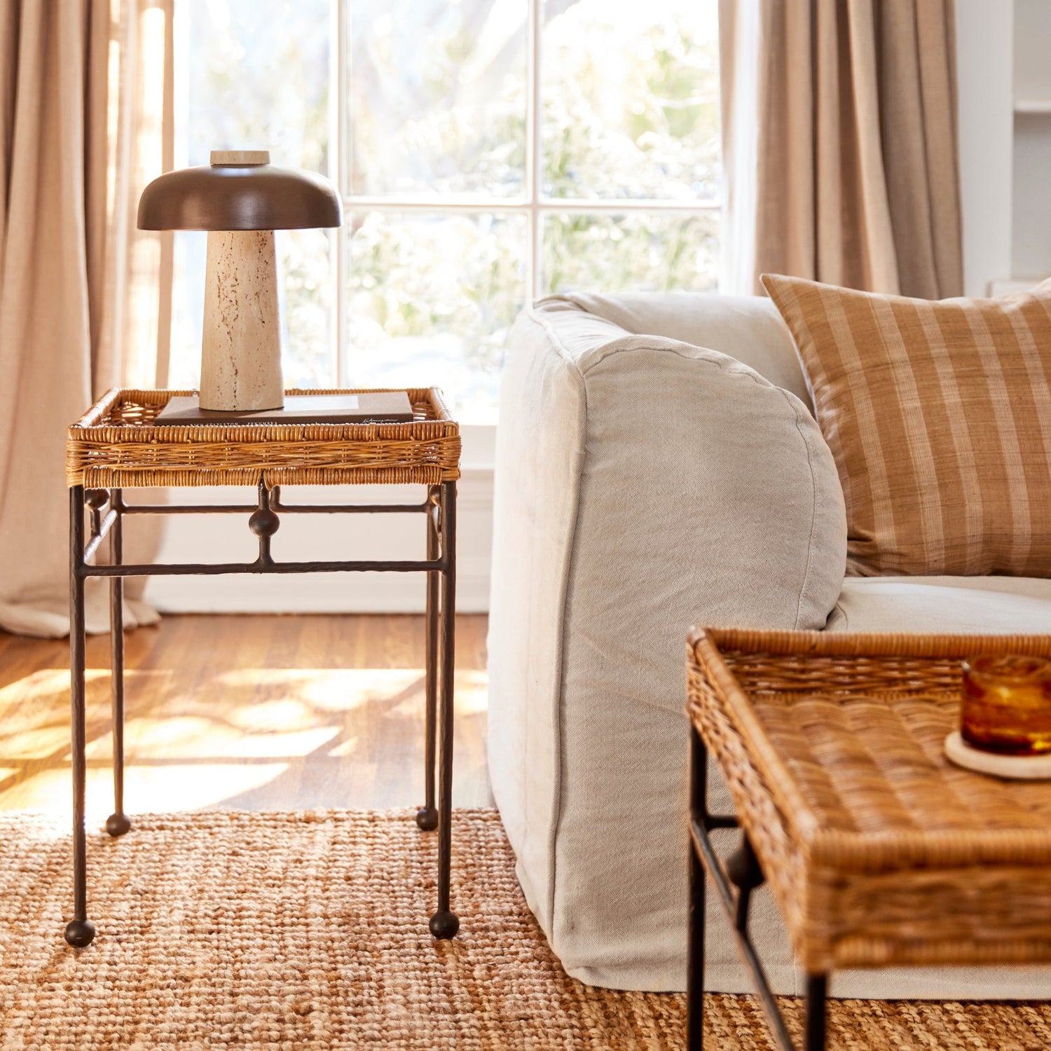 lacoste wicker side table in living room- Number 2