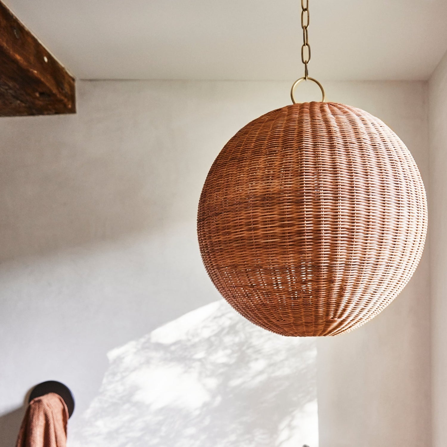 miramar rattan round pendant in bathroom- Number 3