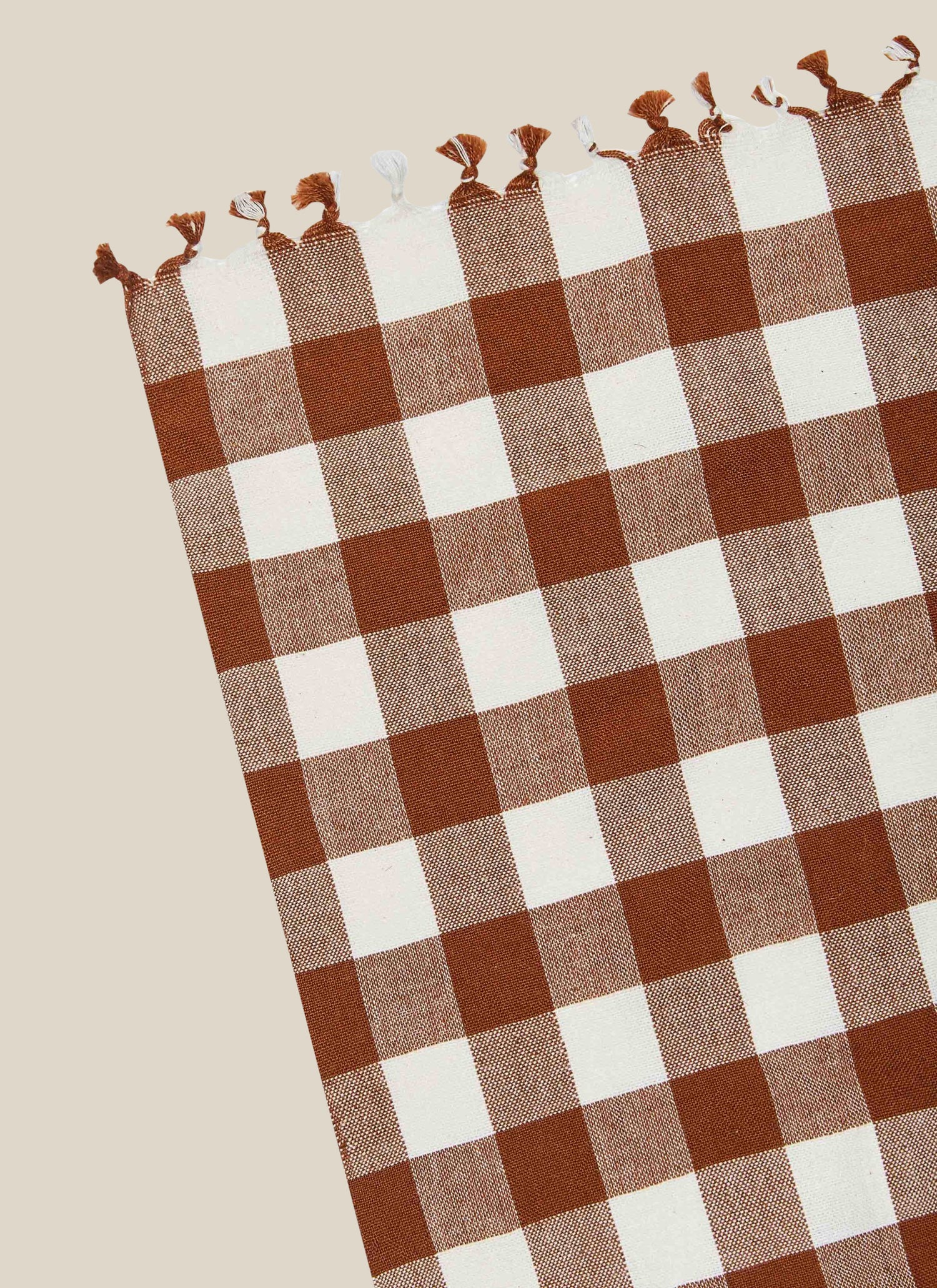 corner of gingham tablecloth- Number 3
