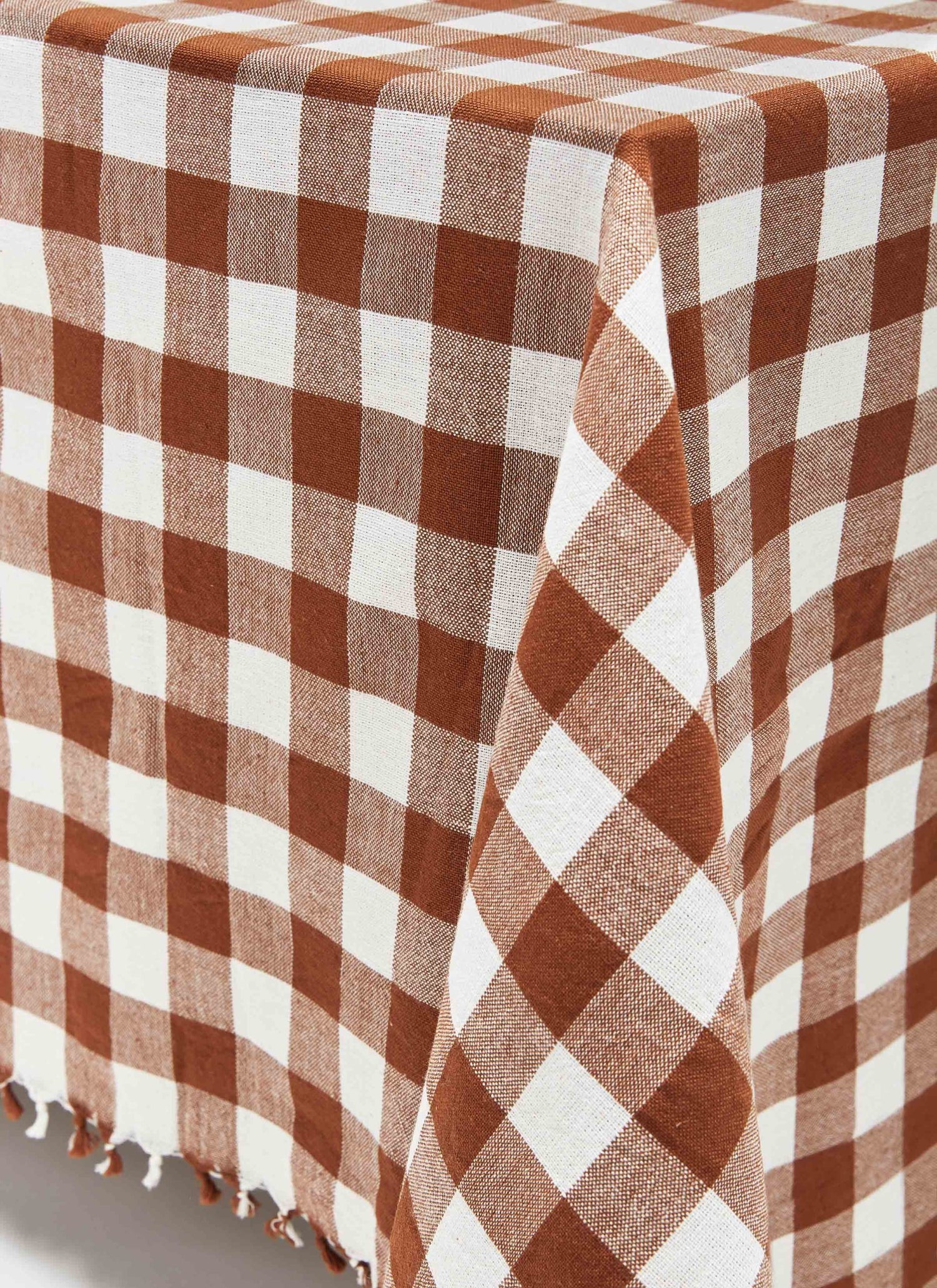 corner of red and white tablecloth- Number 5