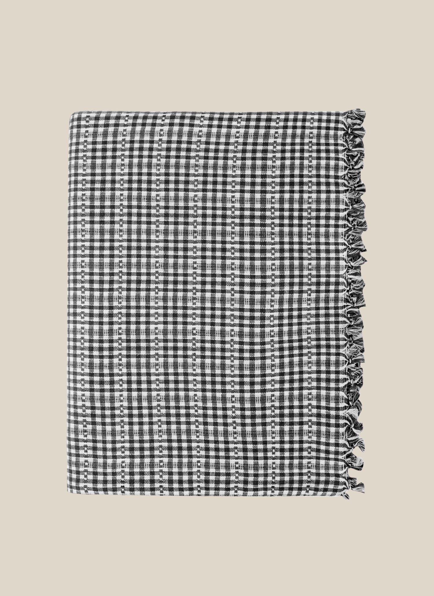 white and black plaid tablecloth- Number 1