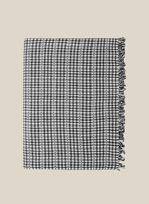 white and black plaid tablecloth - Number 1