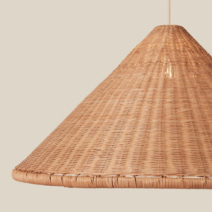 woven brown pendant hanging against neutral background - Number 4