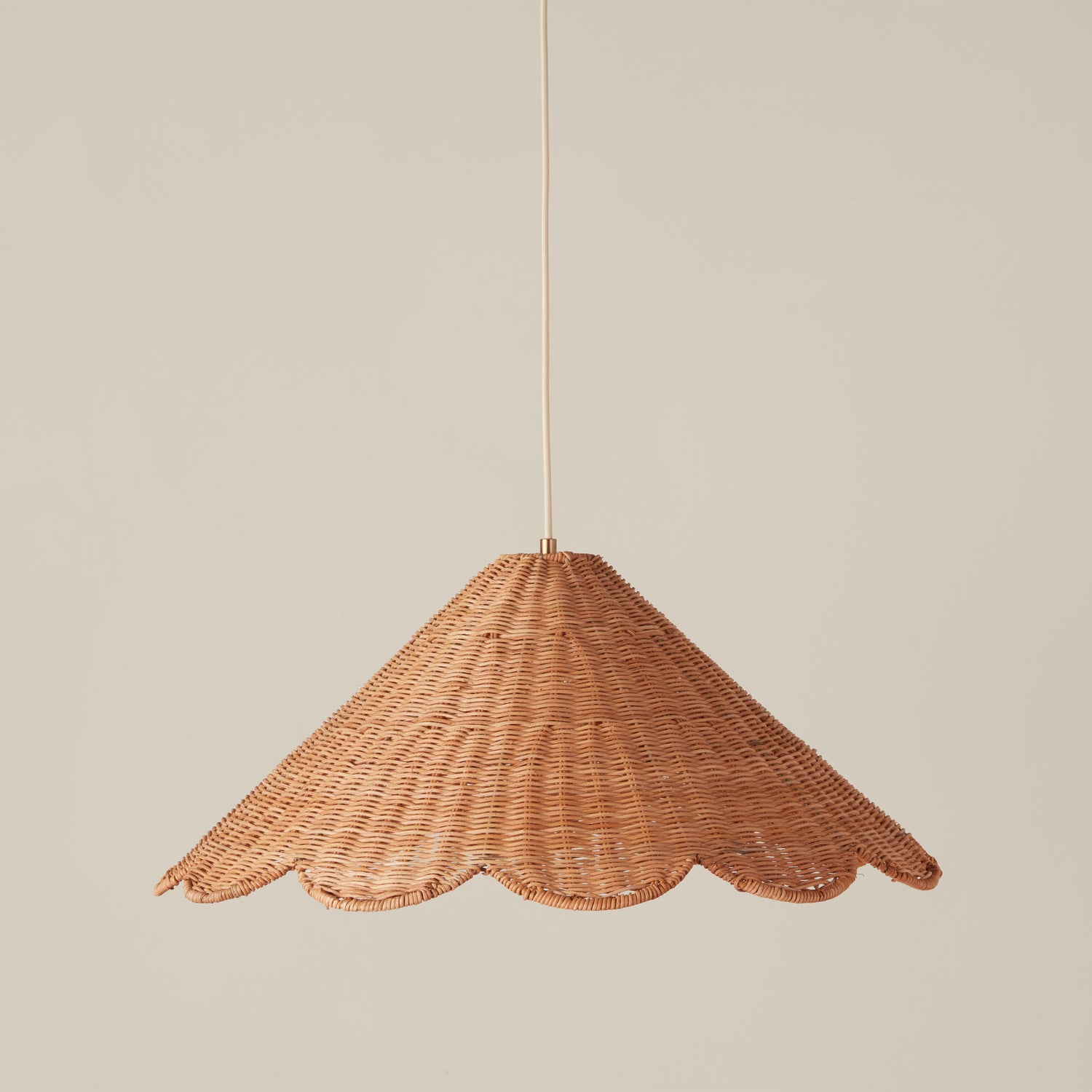 Maude Rattan Scallop Pendant- Number 1