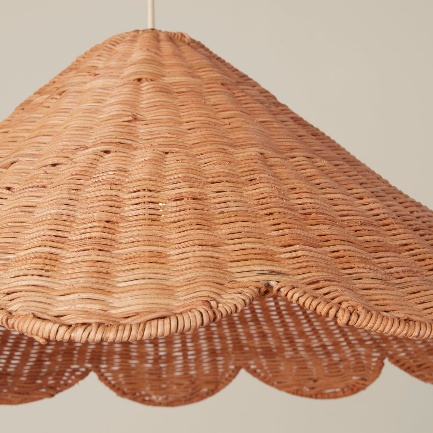 Maude Rattan Scallop Pendant- Number 5