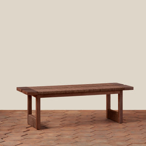 Wooden table on a textured floor with a neutral background - Number 7