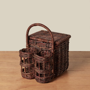 picnic basket on wooden table - Number 3