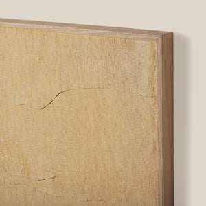 Wooden frame with a textured surface on a beige wall - Number 4
