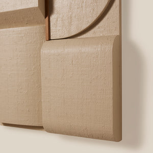 Close-up of a textured beige wall panel with a soft shadow. - Number 8