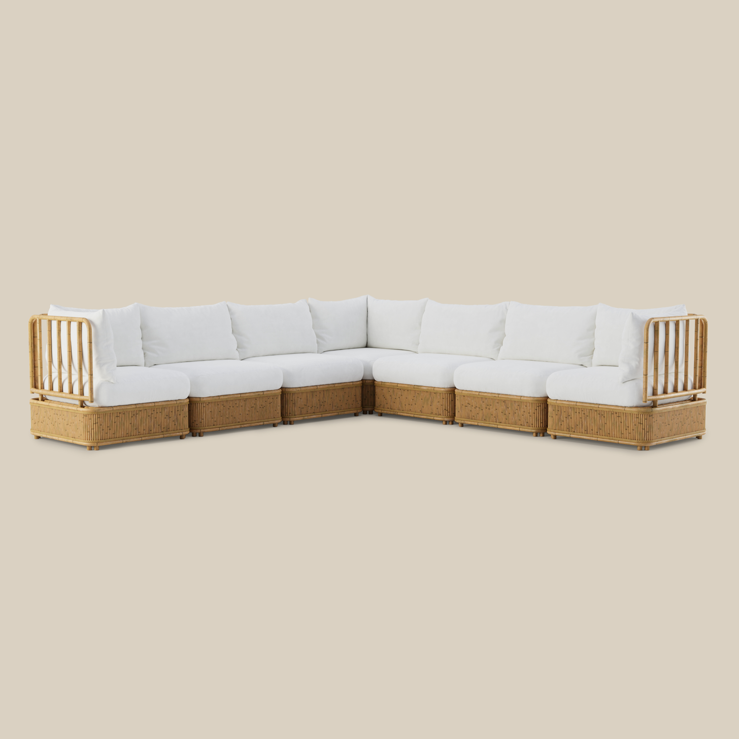 Natura Sectional - Seven Seat Corner-Shape - Pearl- Number 1