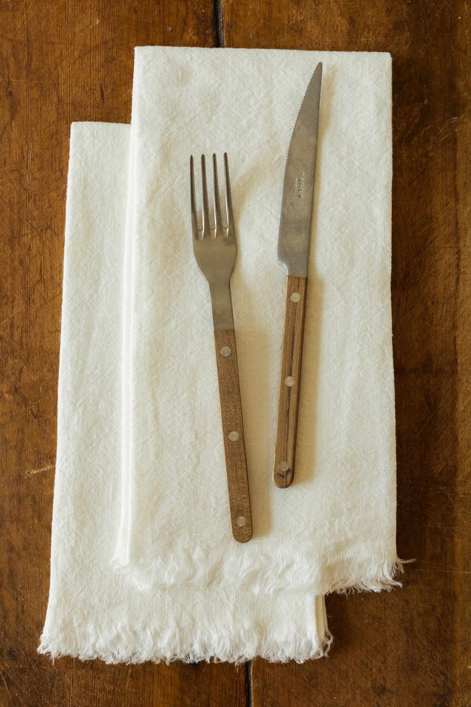 Oversized Frayed Linen Napkins, Set of 4- Number 4