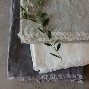 Oversized Frayed Linen Napkins, Set of 4 - Number 6