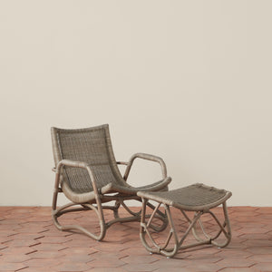 bodega wicker lounge chair and ottoman in mushroom side - Number 10