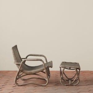 bodega wicker lounge chair and ottoman in mushroom side - Number 11