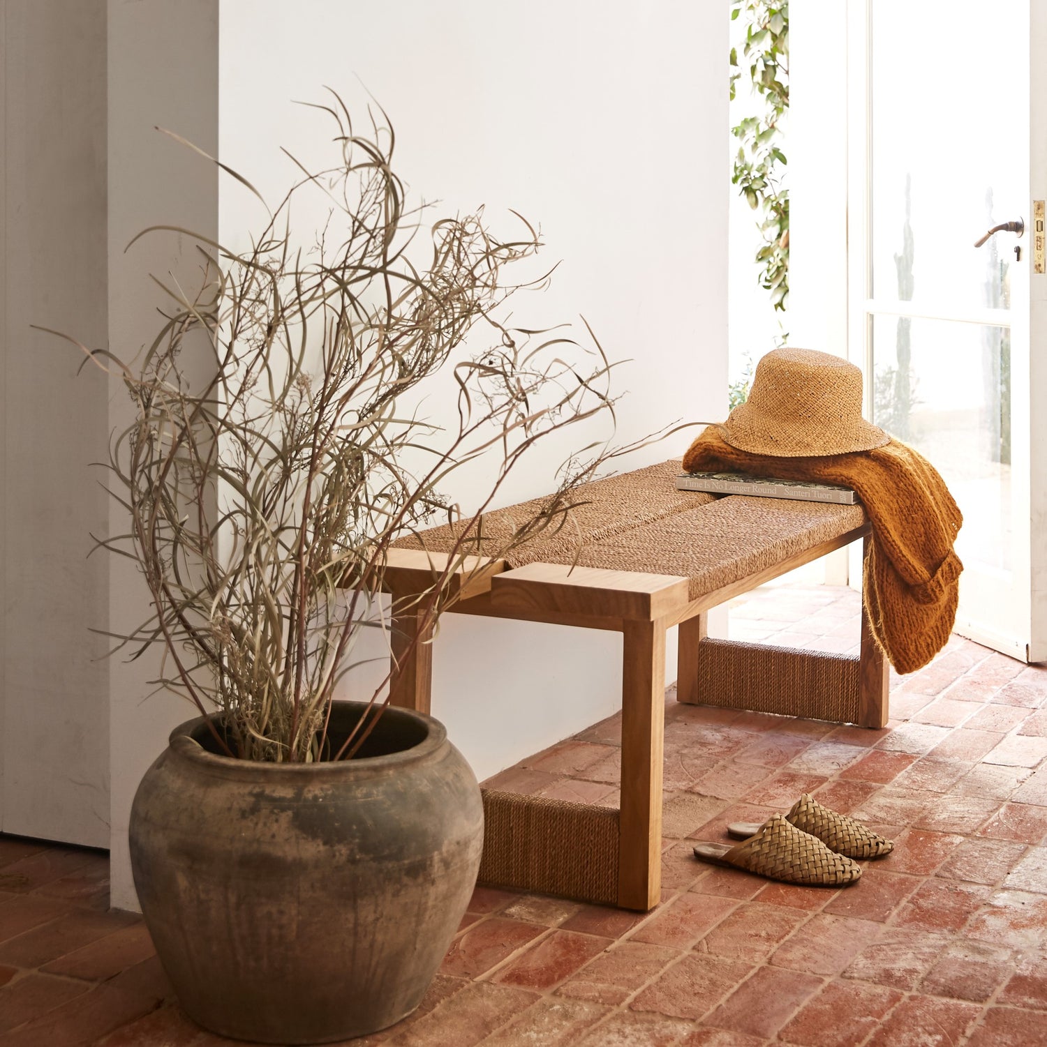 textura bench styled in entryway- Number 2