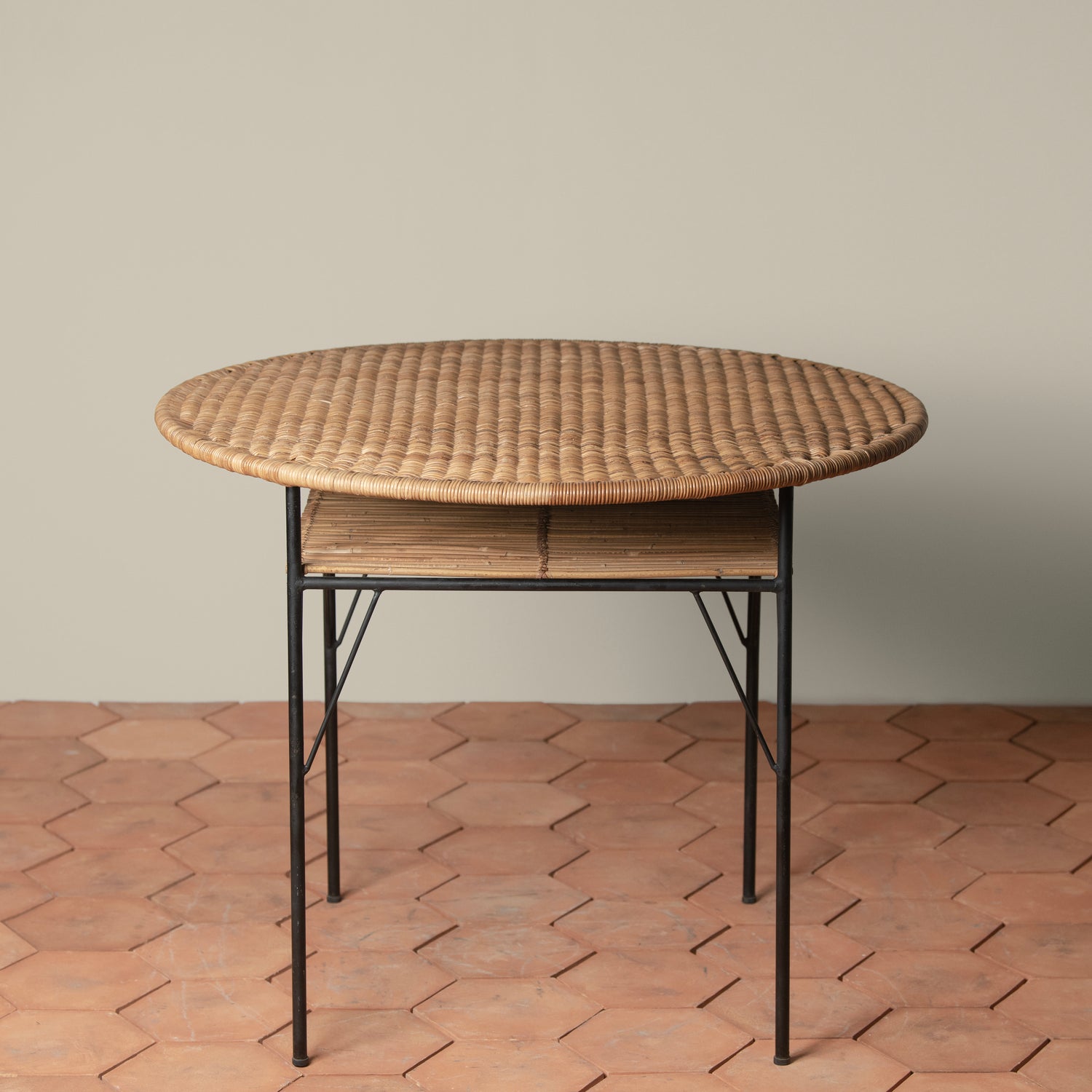 Vintage Mid Century Italian Wicker and Iron 5 Piece Dining Set- Number 5