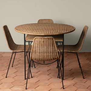 Vintage Mid Century Italian Wicker and Iron 5 Piece Dining Set - Number 1