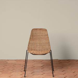 Vintage Mid Century Italian Wicker and Iron 5 Piece Dining Set - Number 8