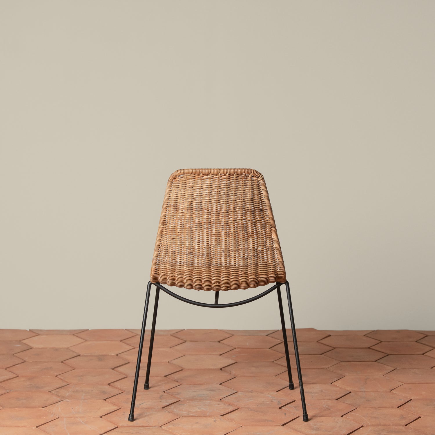 Vintage Mid Century Italian Wicker and Iron 5 Piece Dining Set- Number 7