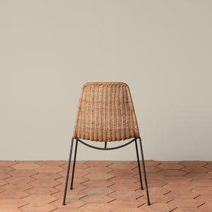 Vintage Mid Century Italian Wicker and Iron 5 Piece Dining Set - Number 7