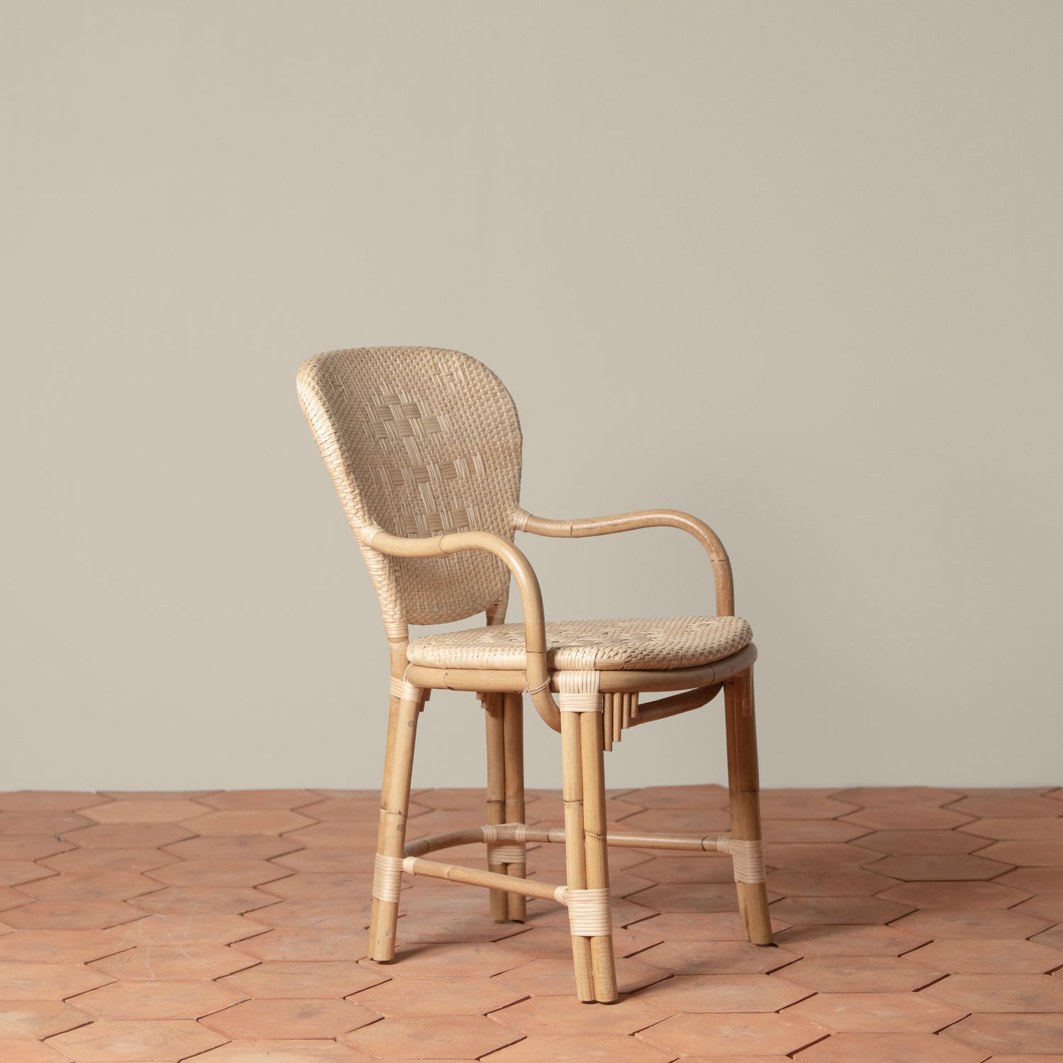 fota bistro arm chair in natural angle- Number 1