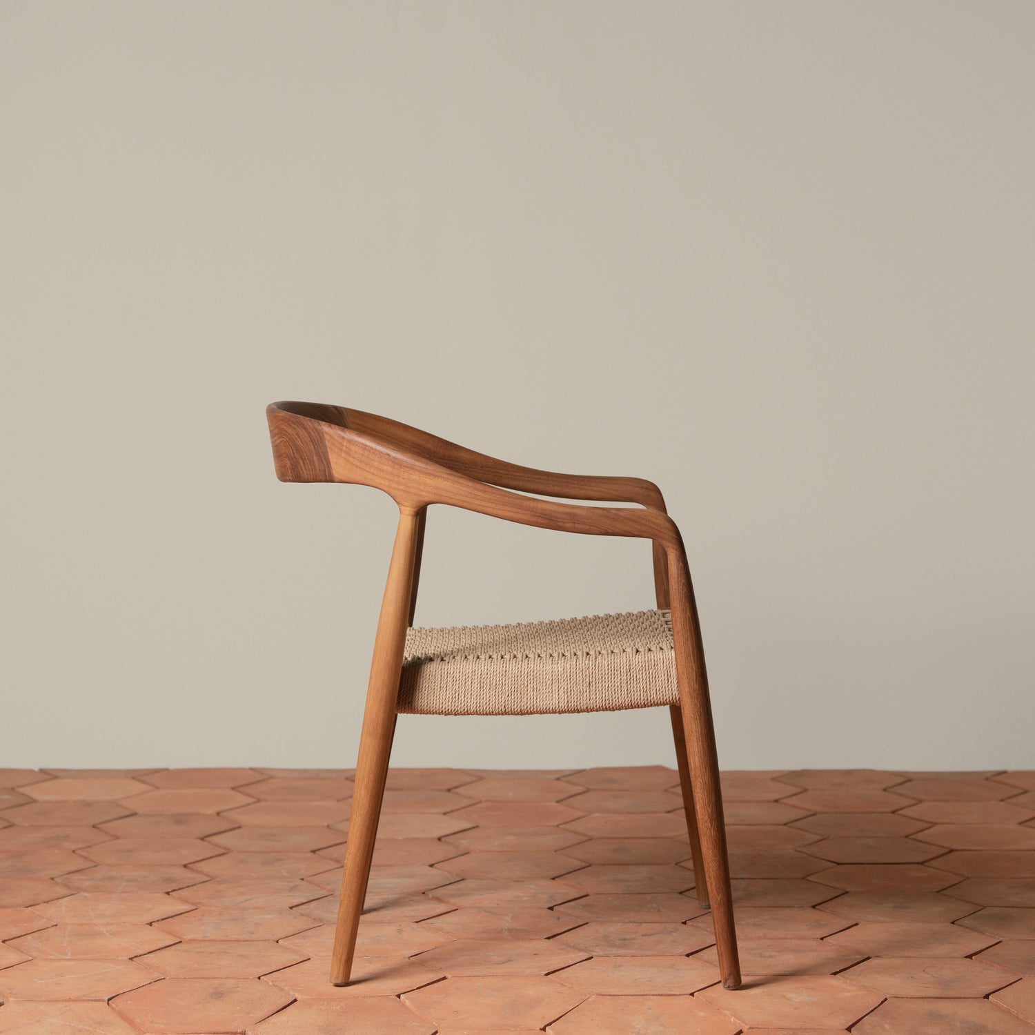 ingrid woven arm chair in teak side- Number 4