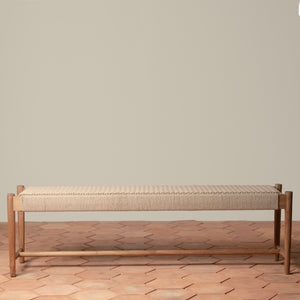 ingrid woven bench in teak front - Number 3