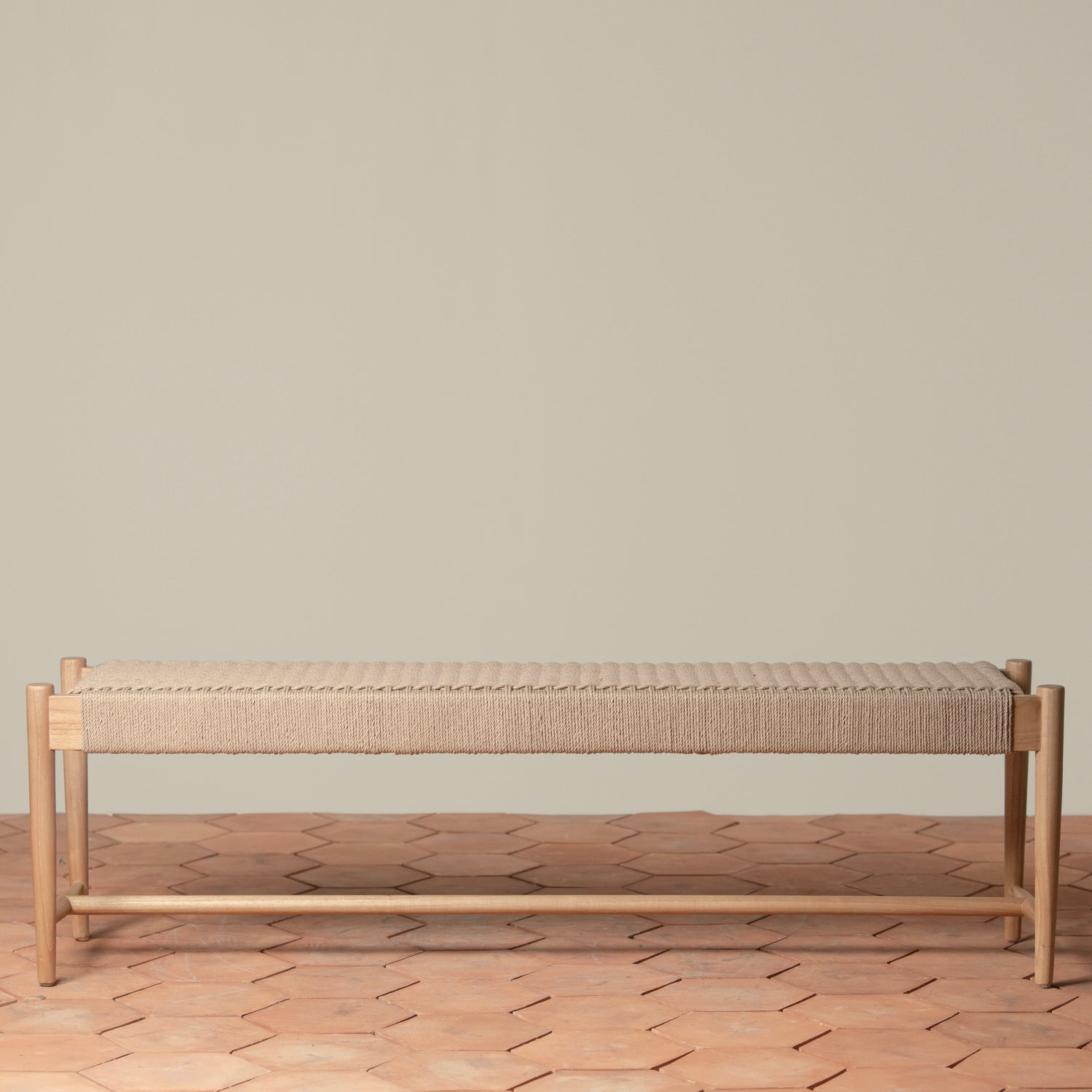 ingrid woven bench in oak front- Number 8