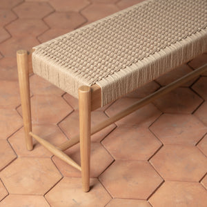 ingrid woven bench in oak detail - Number 9