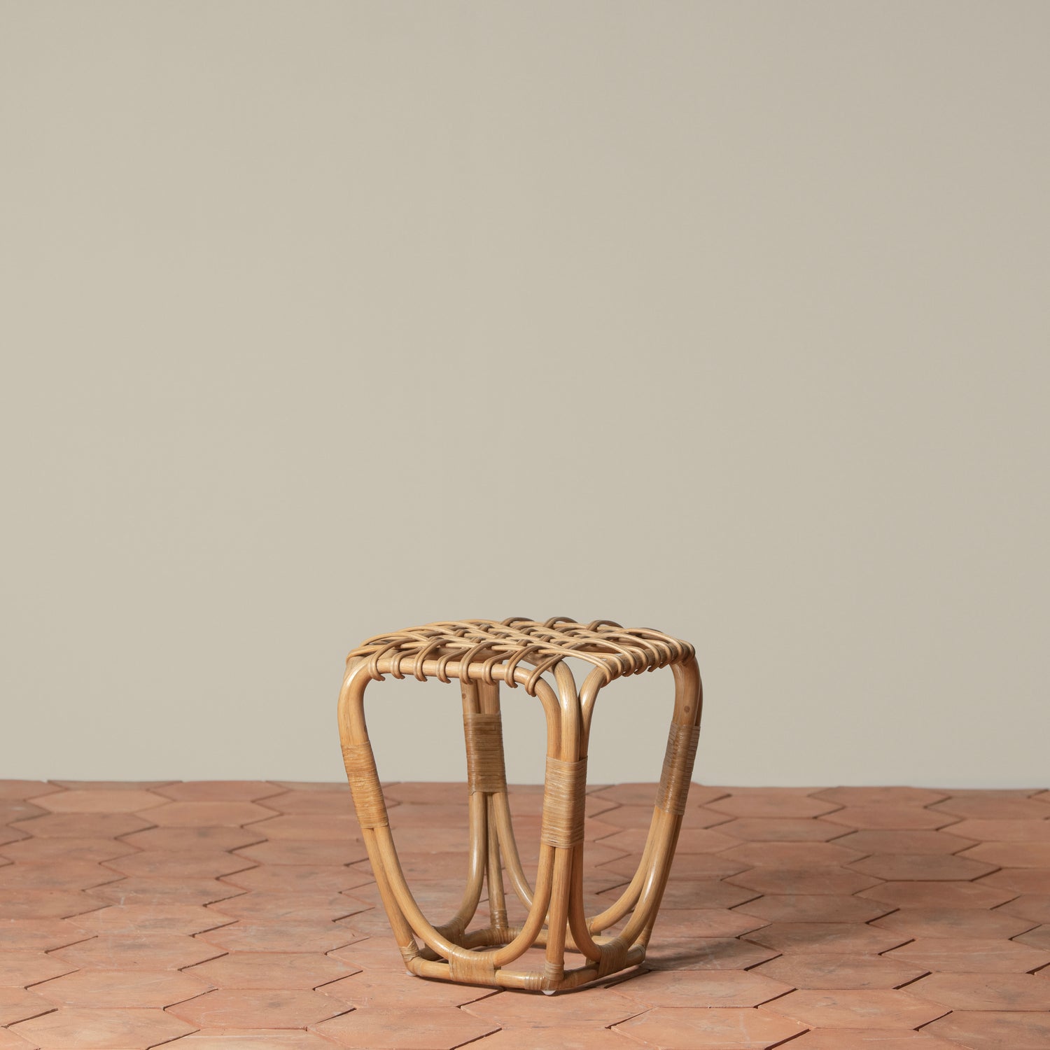 rattan studio stool front- Number 1
