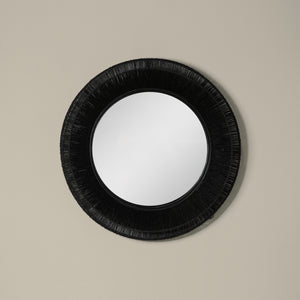 collins small jute mirror in black front - Number 3
