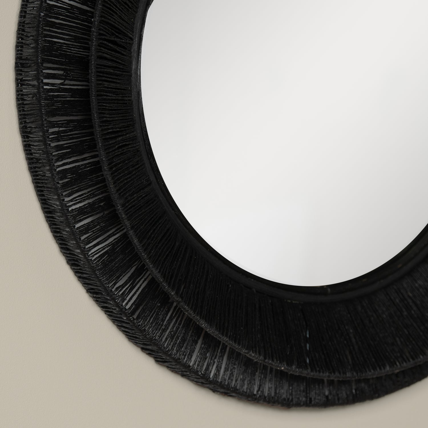 collins large jute mirror in black detail- Number 4