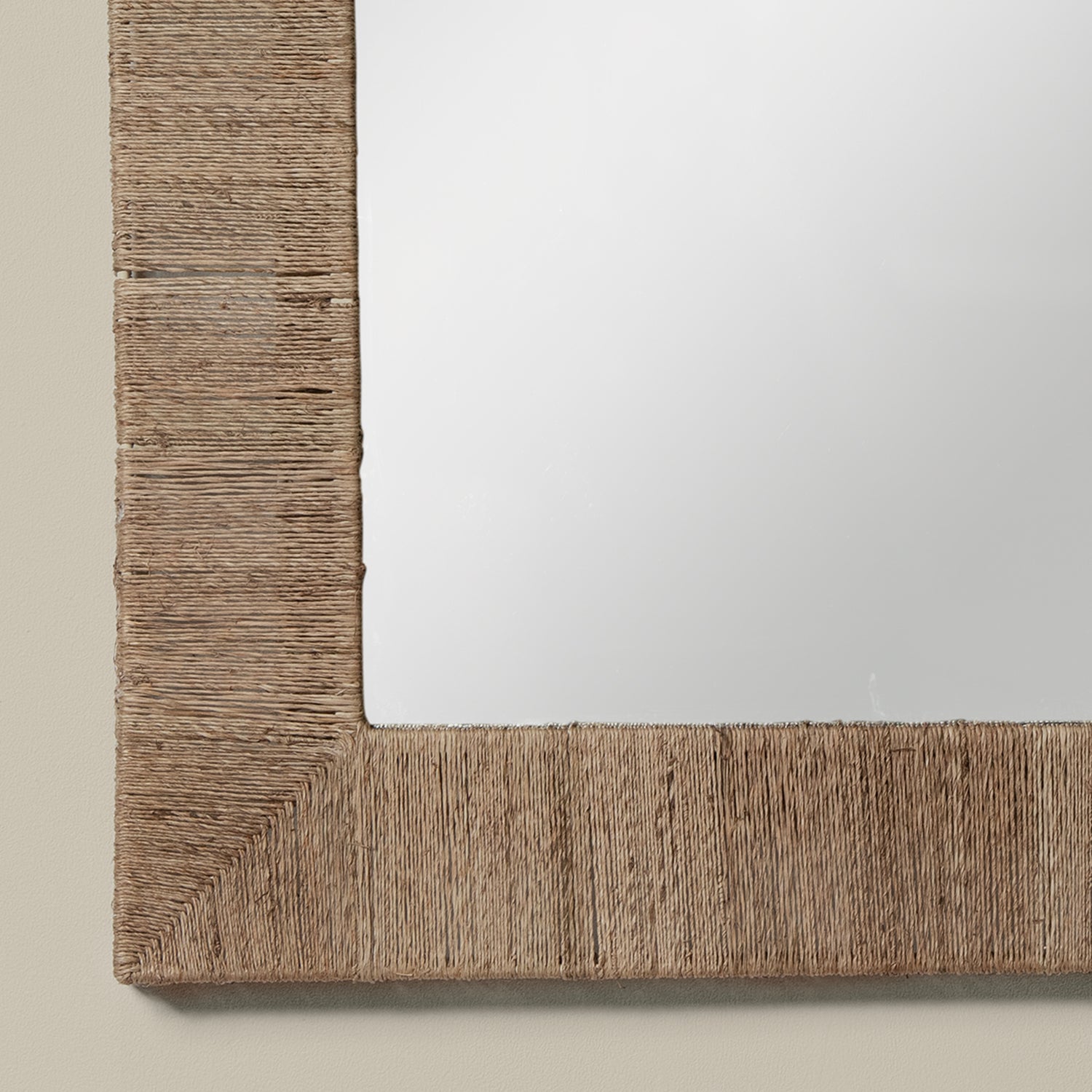 highball jute rectangular mirror detail