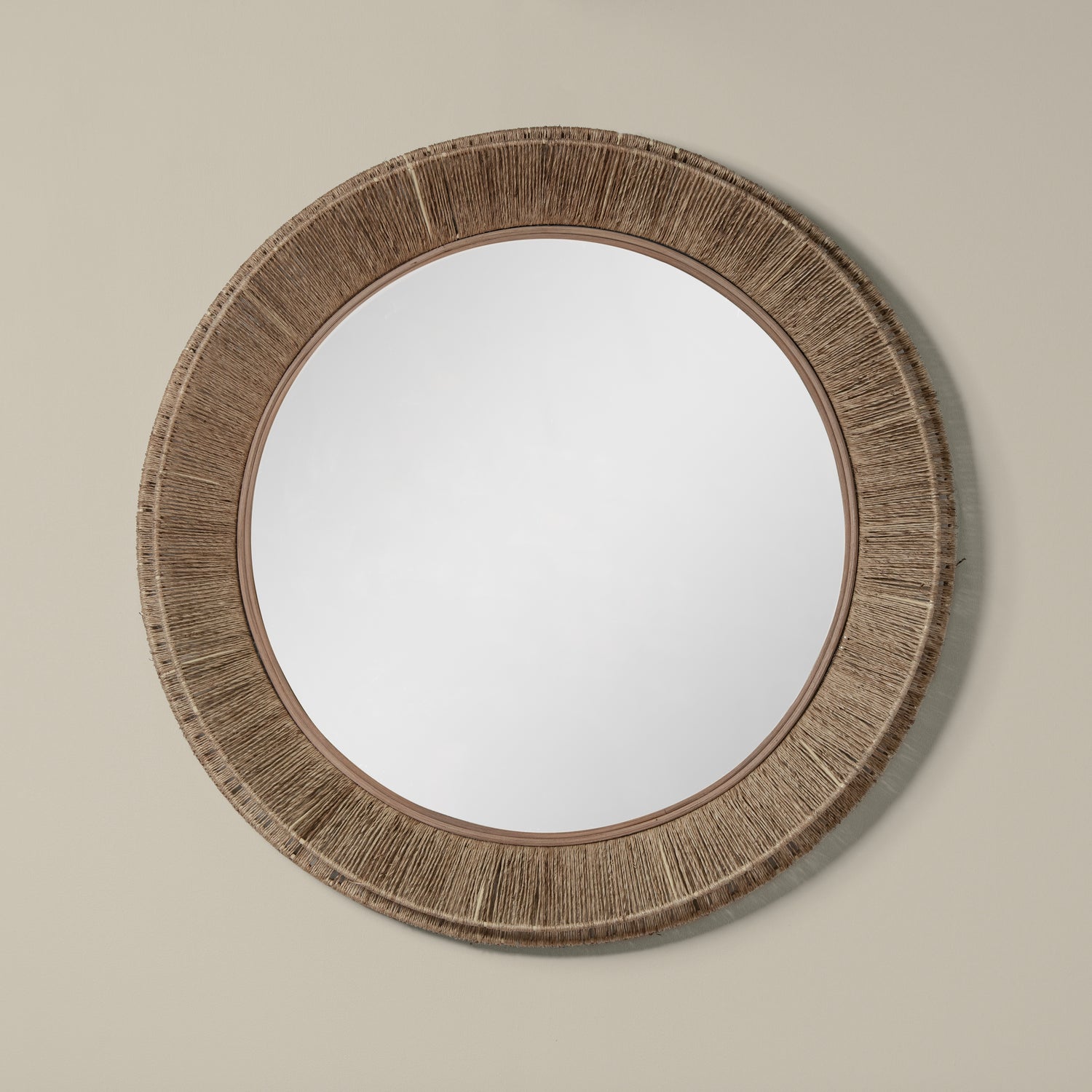 collins large jute mirror in natural front- Number 1