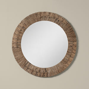 folha round mirror in natural front - Number 1
