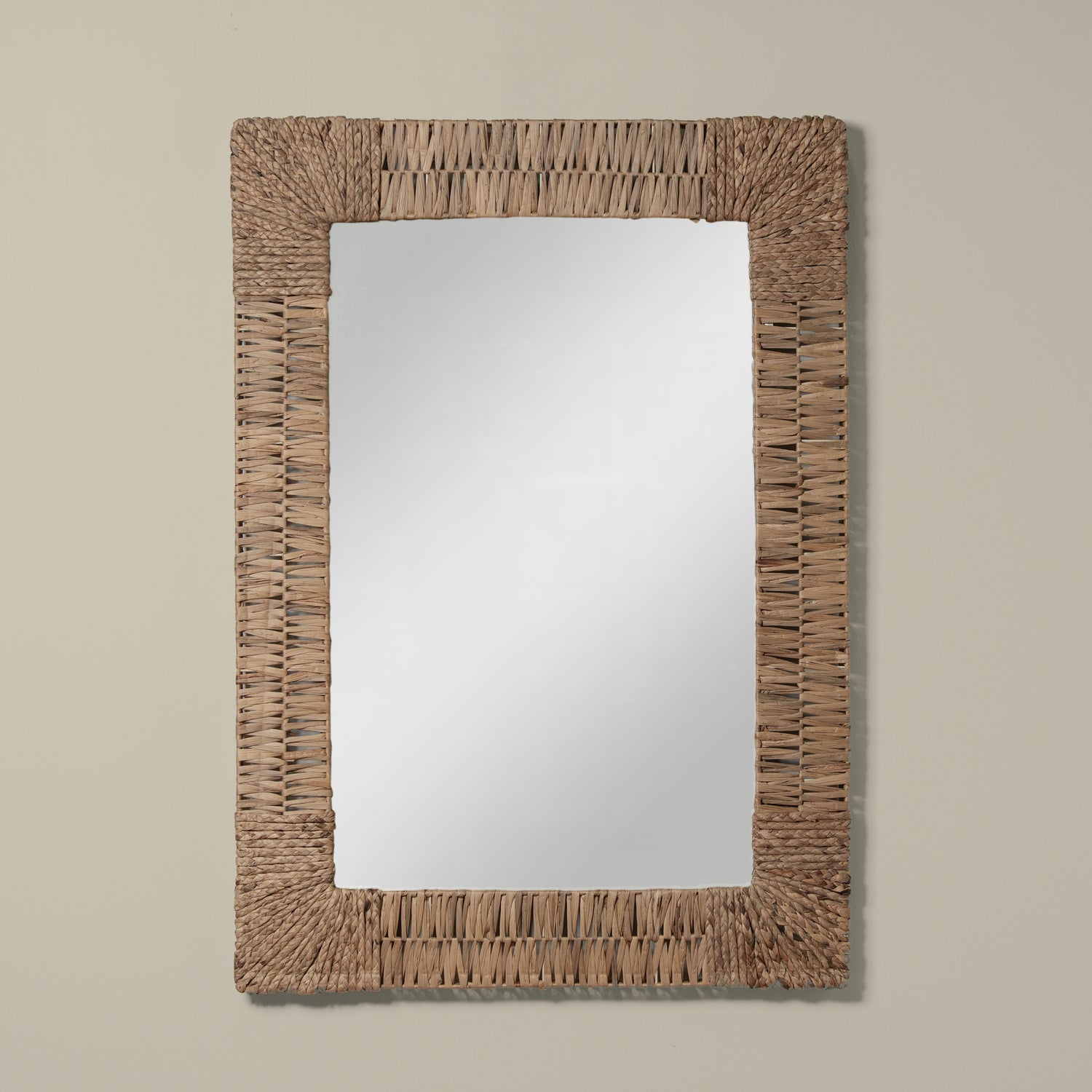 folha rectangular mirror in natural front- Number 1