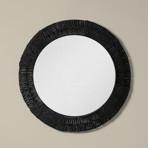 folha round mirror in black front - Number 5