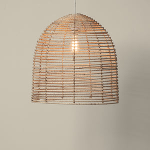 beehive chandelier with light on
