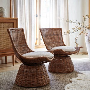 Healdsburg Small Wicker Swivel Chairs - Number 3