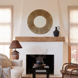 highball jute round mirror over mantle - Number 2