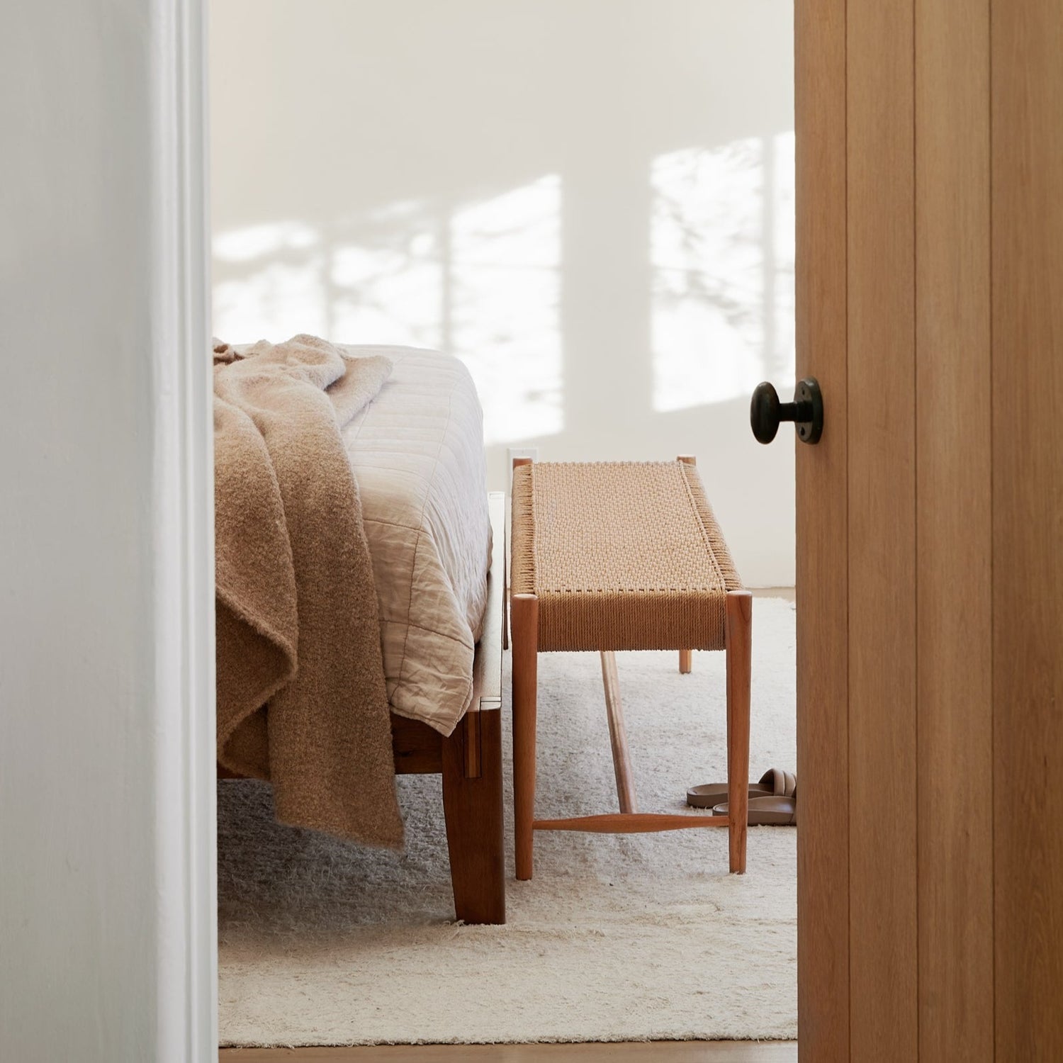 ingrid woven bench in oak in bedroom- Number 7