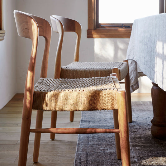ingrid woven side chairs at dining table - Image 2