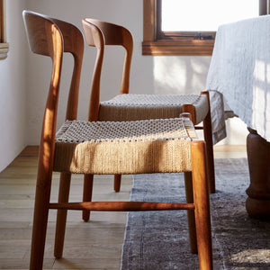ingrid woven side chair in teak at dining table - Number 2