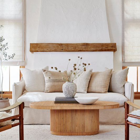 gabriella rattan coffee table in living room - Image 2