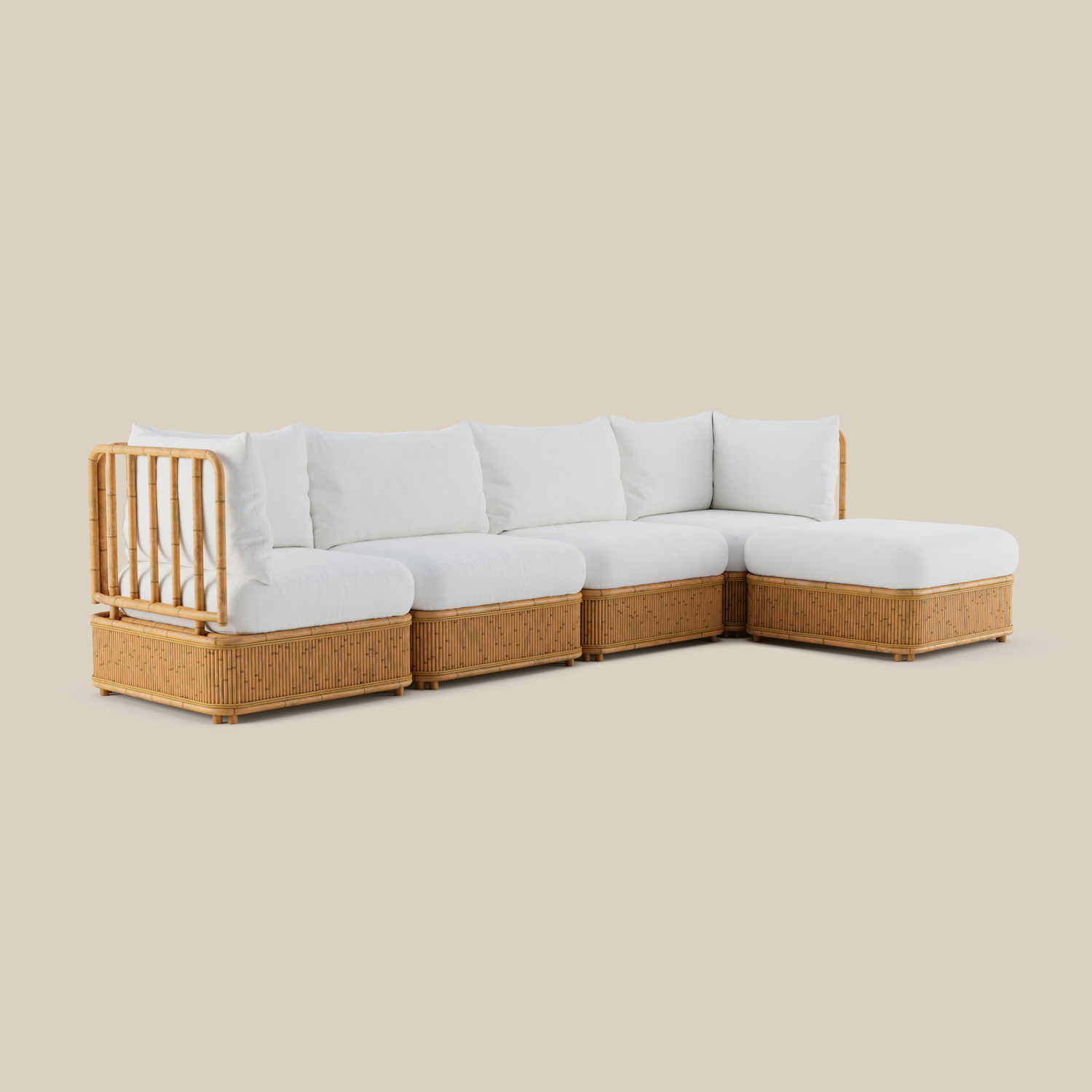 Natura Sectional - Five Seat L-Shape - Pearl