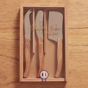 Laguiole Mini Olivewood Cheese Knife Set