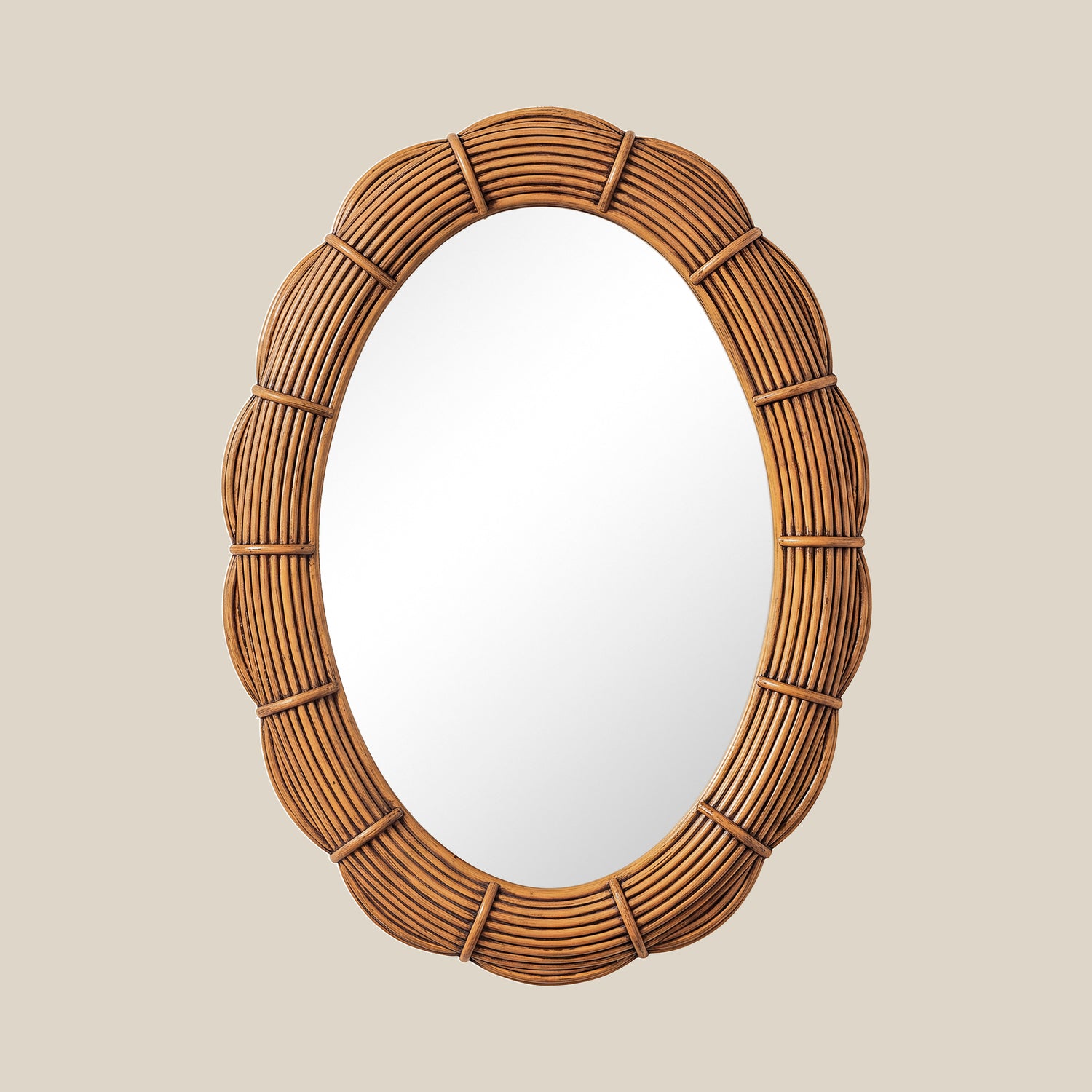 Clara Bundled Rattan Oval Mirror- Number 6